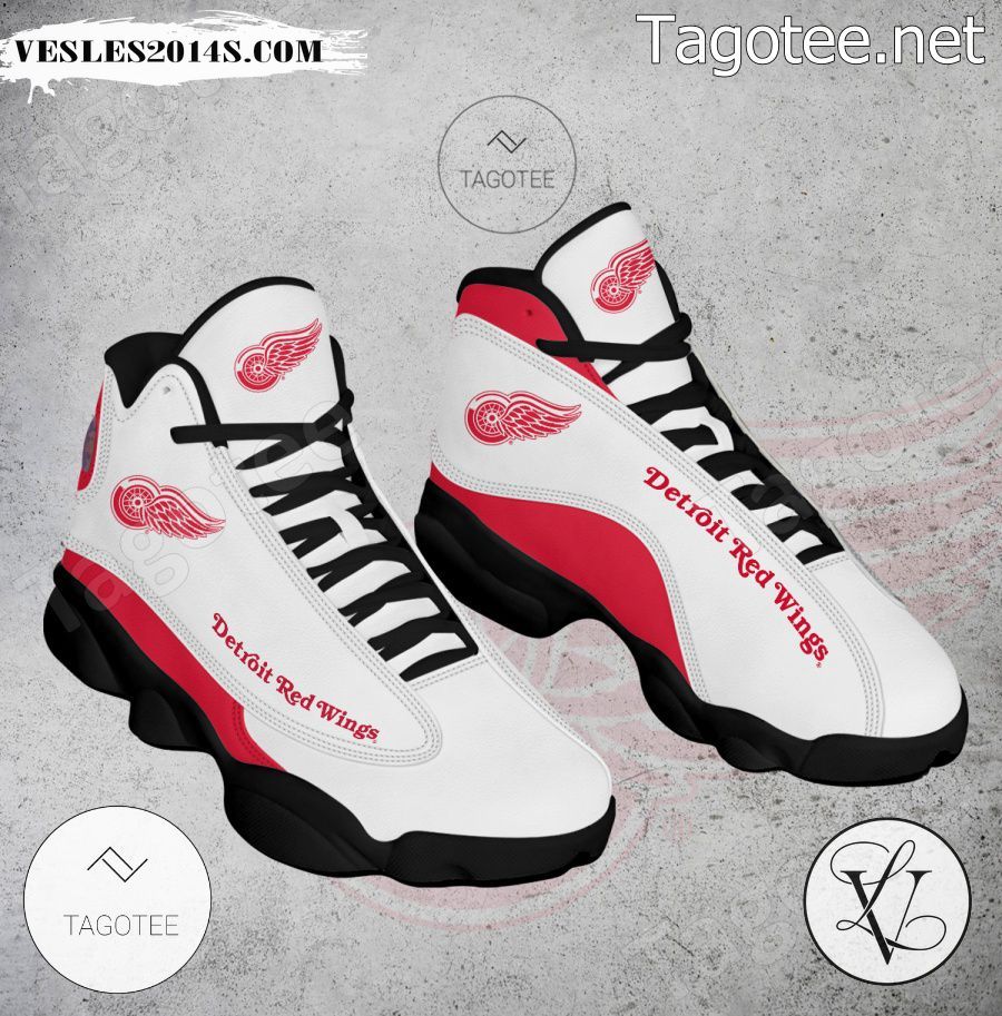 Detroit Red Wings Logo Air Jordan 13 Shoes - EmonShop-a
