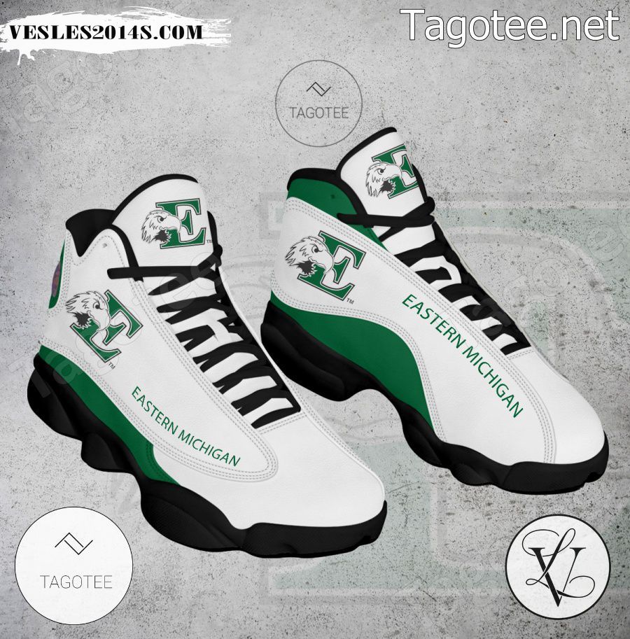 Eastern Michigan NCAA Logo Air Jordan 13 Shoes - BiShop-a