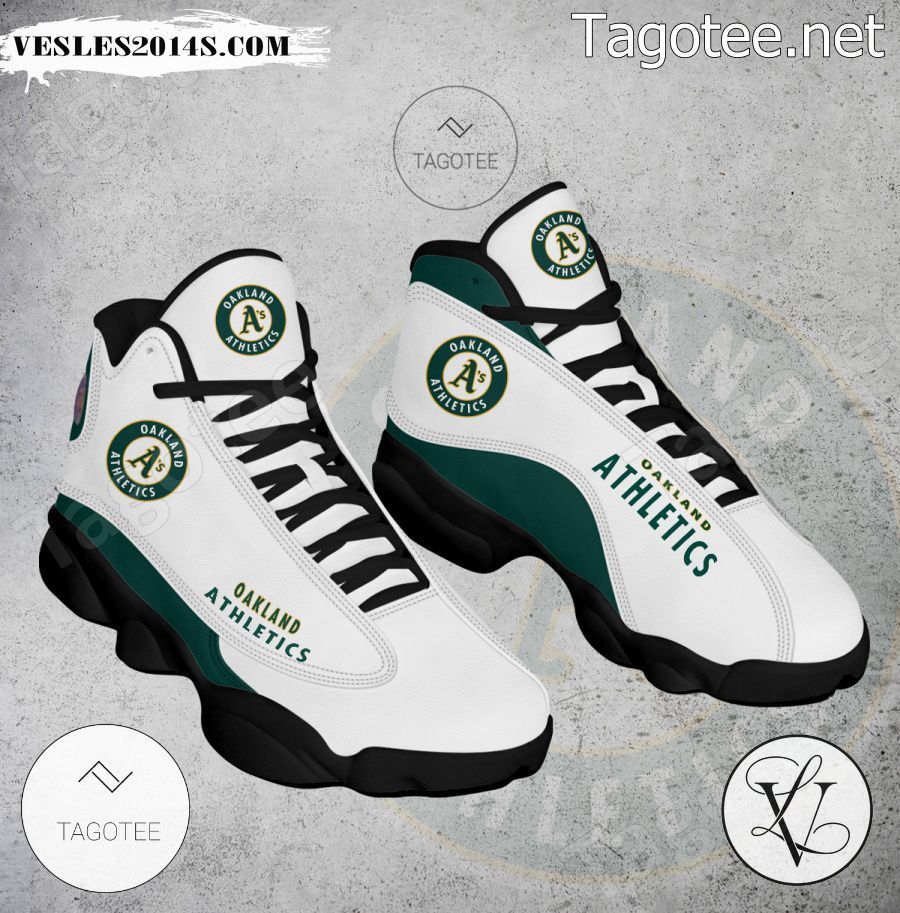 Oakland Athletics Logo Air Jordan 13 Shoes - EmonShop-a
