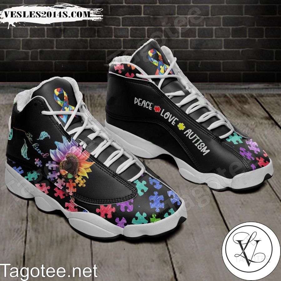 Peace Love Autism Black Air Jordan 13 Shoes Peace Love Autism Black Air Jordan 13 Shoes