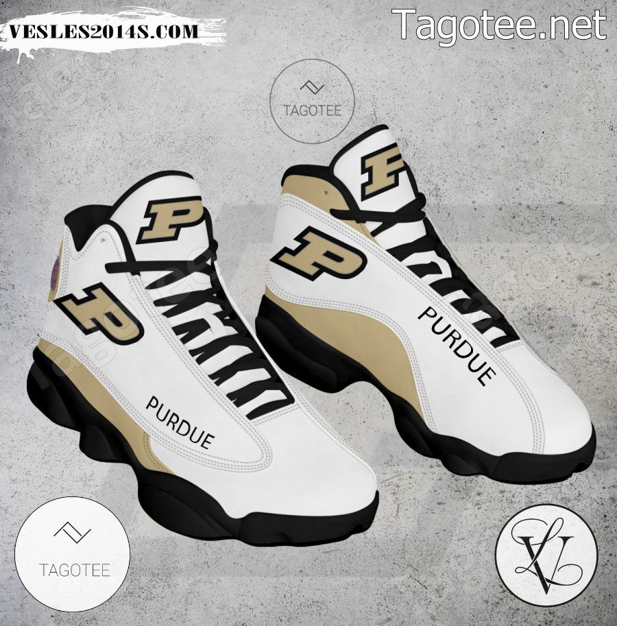 Purdue NCAA Logo Air Jordan 13 Shoes - BiShop-a