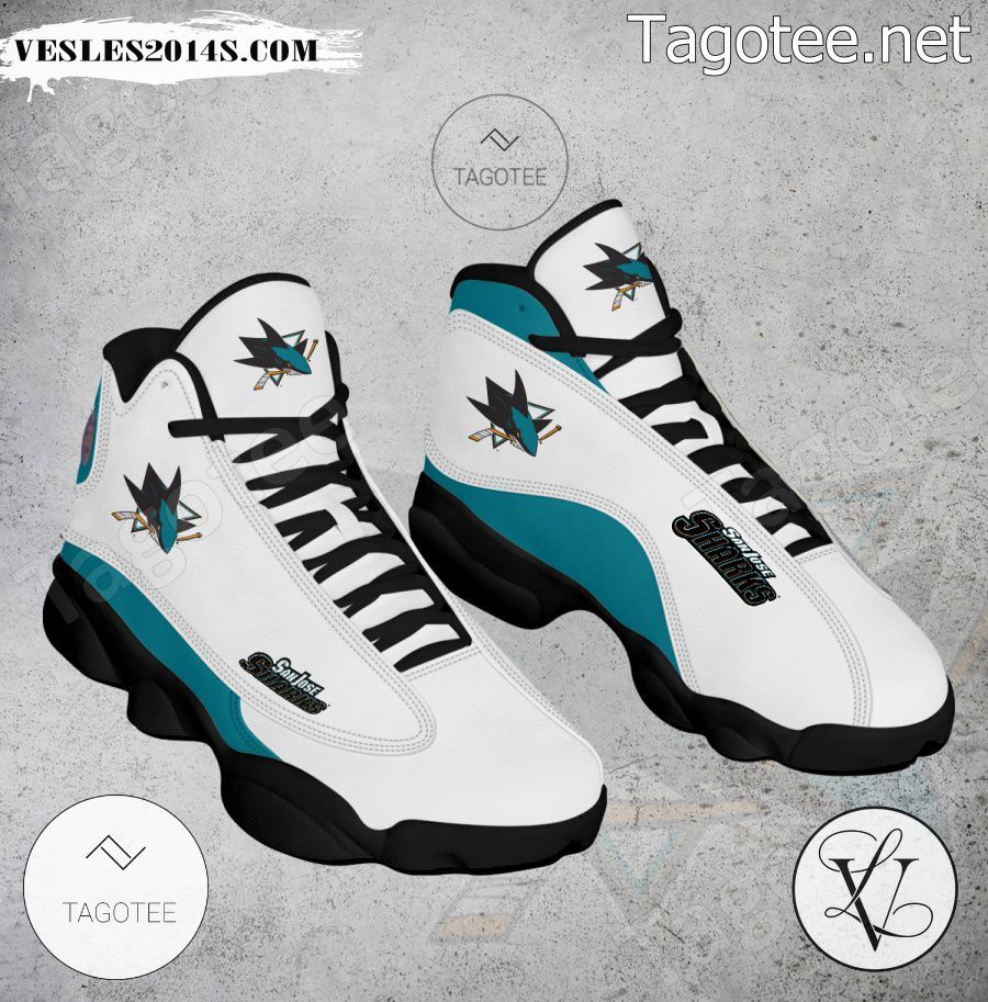 San Jose Sharks Logo Air Jordan 13 Shoes - EmonShop-a