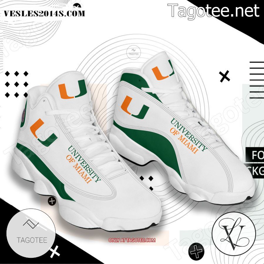 University-of-Miami Logo Air Jordan 13 Shoes - EmonShop a