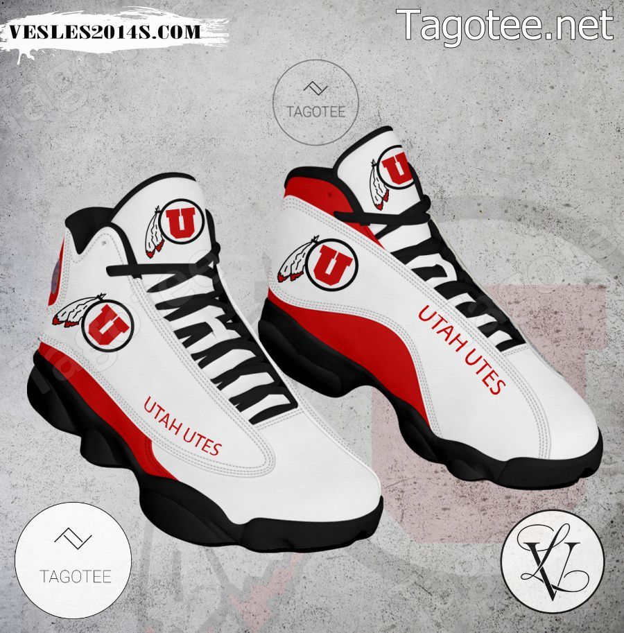 Utah Utes NCAA Logo Air Jordan 13 Shoes - BiShop-a