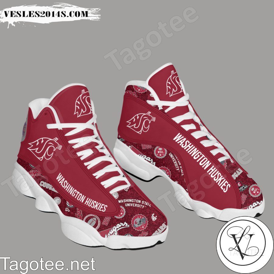 Washington State Cougars Air Jordan 13 Shoes-a