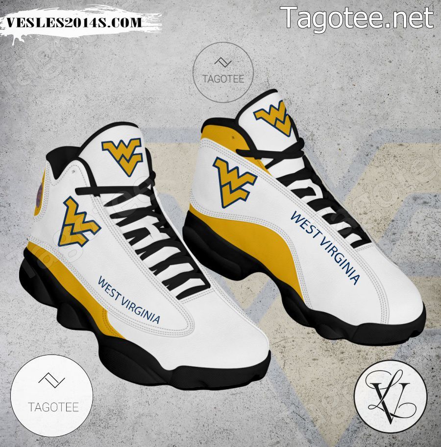 West Virginia NCAA Logo Air Jordan 13 Shoes - BiShop-a