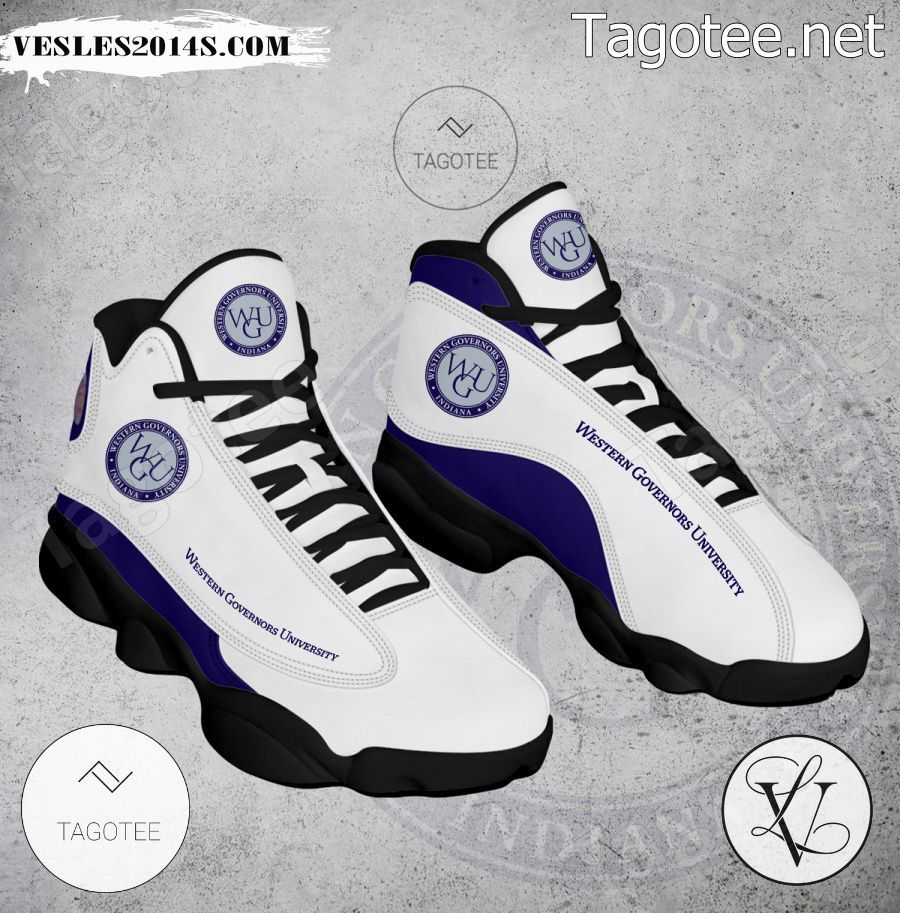 Western Governors University Indiana Logo Air Jordan 13 Shoes - EmonShop-a
