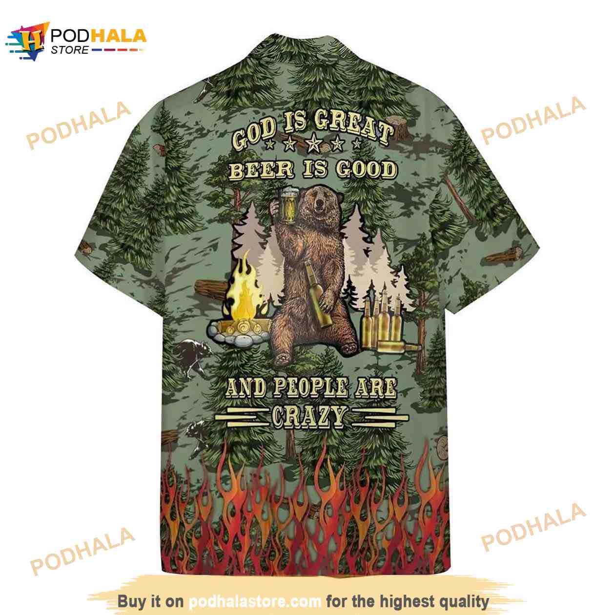 3D Camping Sheriff Bear Drink Beer Custom Hawaii Shirt 3D Camping Sheriff Bear Drink Beer Custom Hawaii Shirt