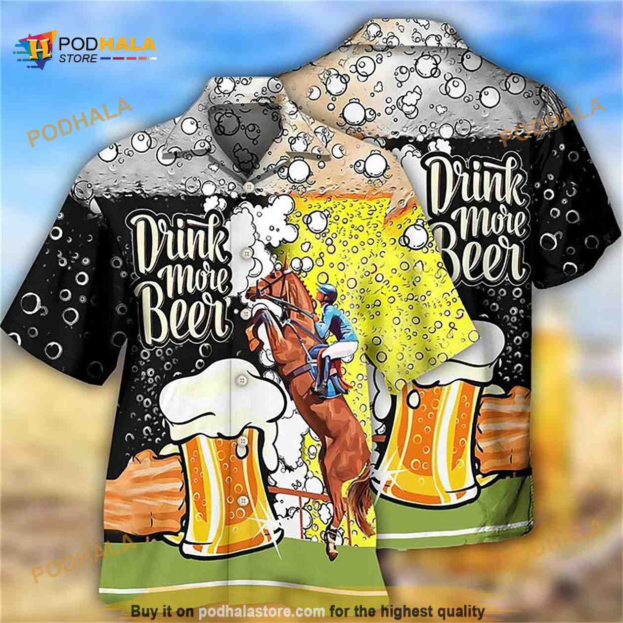 3D Print Beer Hawaiian Horse Shirt 3D Print Beer Hawaiian Horse Shirt