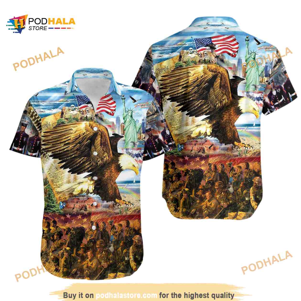 3D Veteran Call To Colors Freedom With Eagle Funny Hawaiian Shirt 3D Veteran Call To Colors Freedom With Eagle Funny Hawaiian Shirt