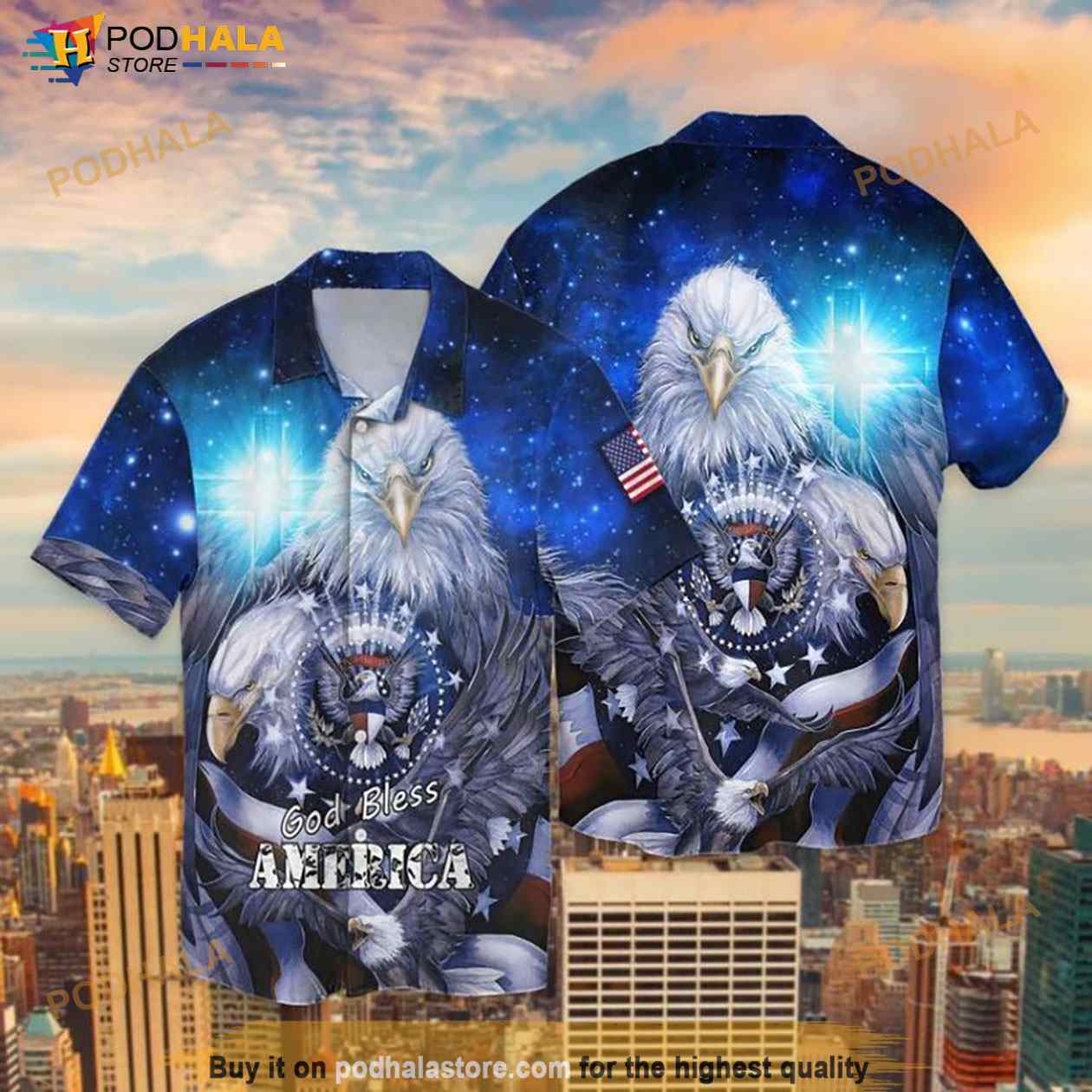 4th Of July Amercan Eagle God Bless America Hawaiian Shirt 4th Of July Amercan Eagle God Bless America Hawaiian Shirt
