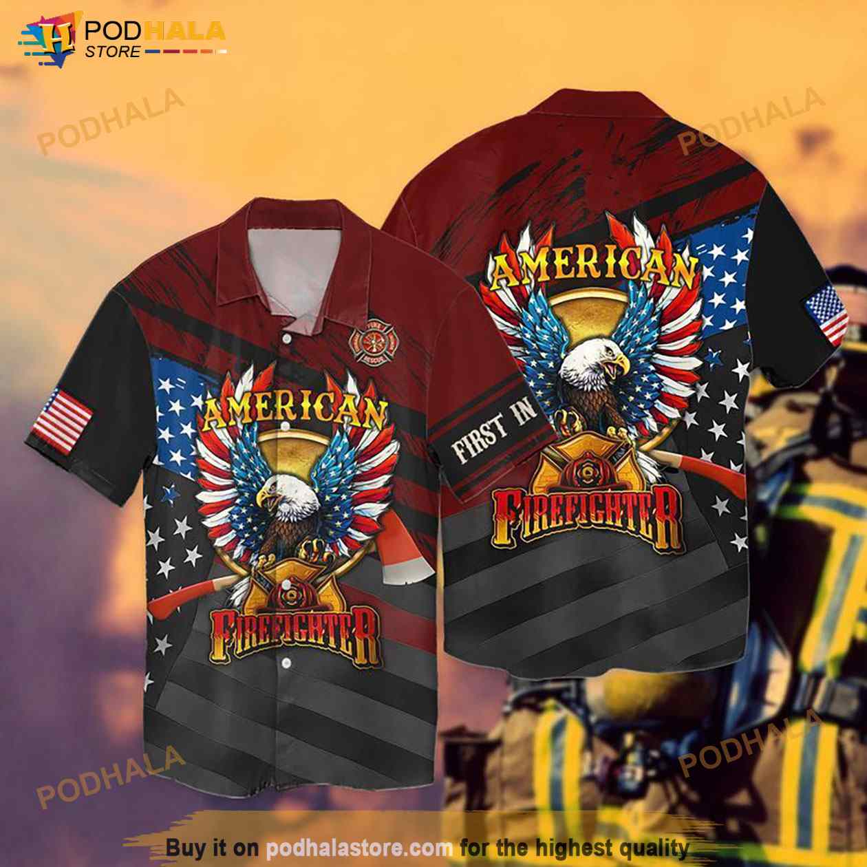4th Of July American Firefighter Eagle 3D Unisex Hawaiian Shirt 4th Of July American Firefighter Eagle 3D Unisex Hawaiian Shirt