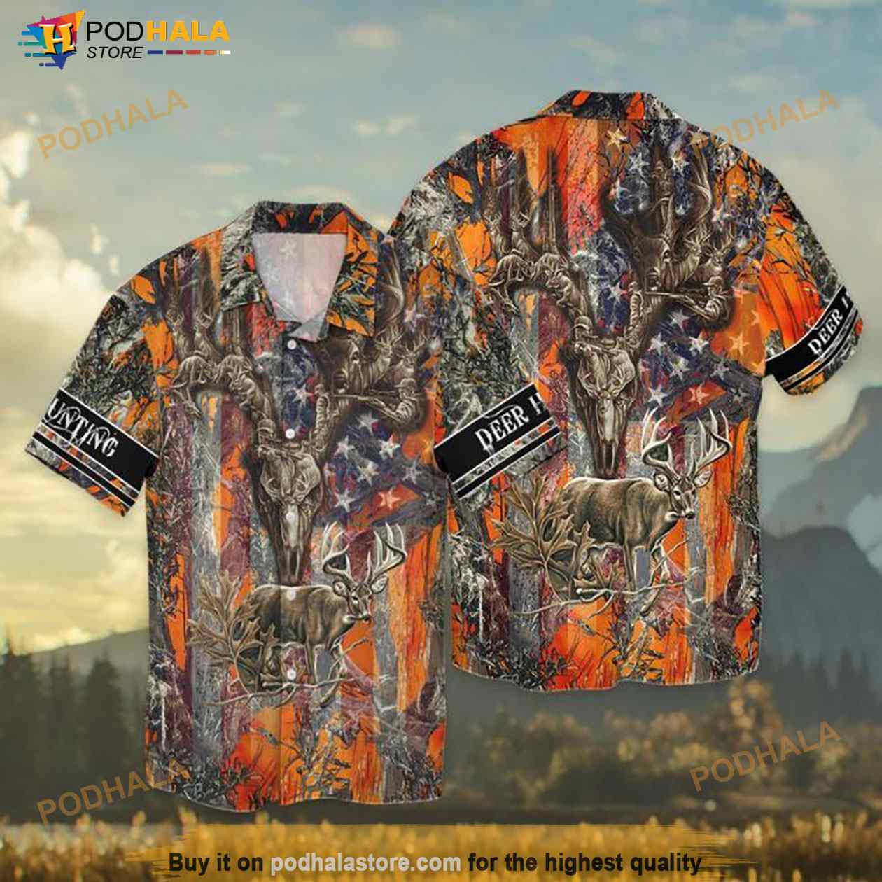 4th Of July Deer Hunting Hawaiian Shirt 4th Of July Deer Hunting Hawaiian Shirt