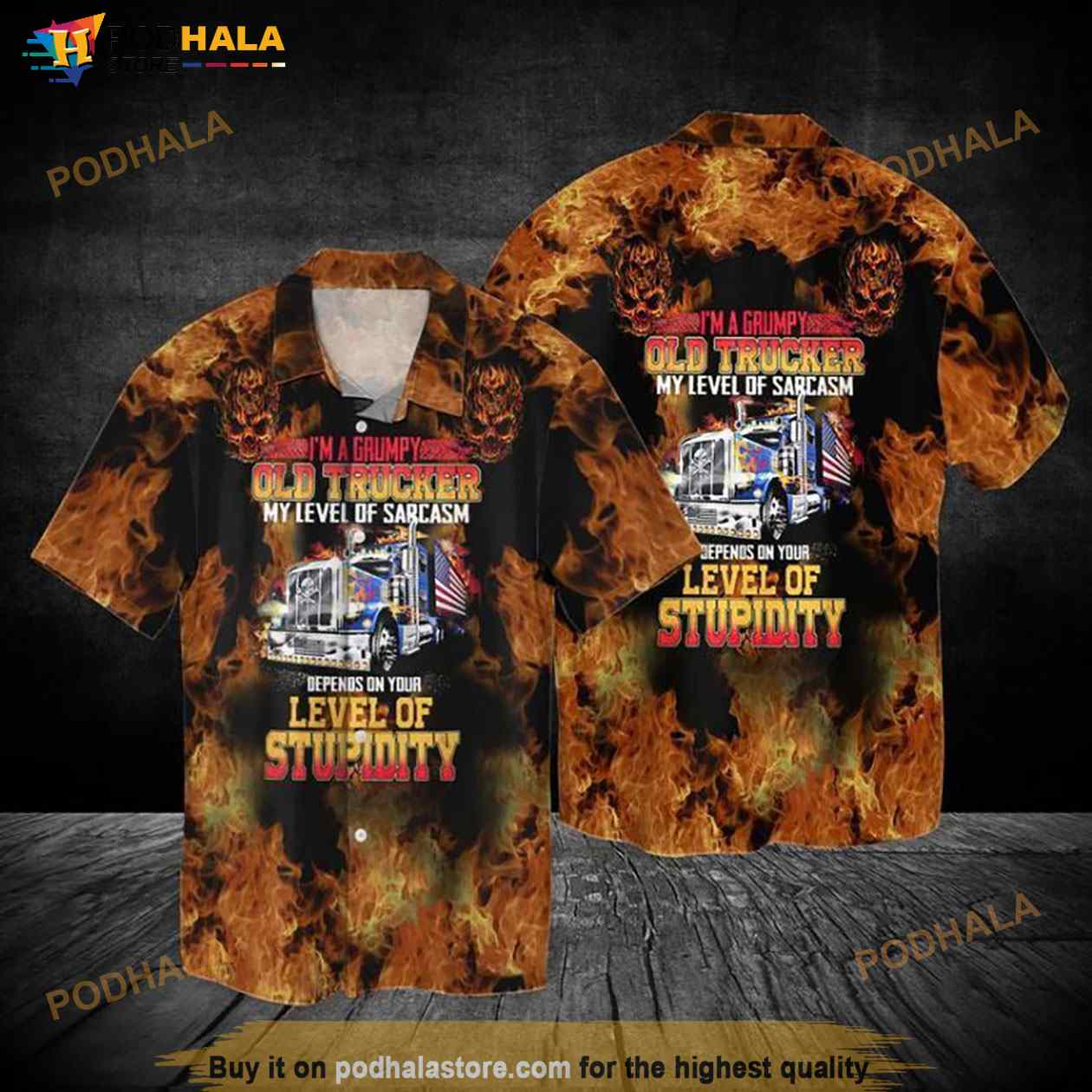 4th Of July Firefighter I Am A Grumpy Old Trucker My Level Of Sarcasm Hawaiian Shirt 4th Of July Firefighter I Am A Grumpy Old Trucker My Level Of Sarcasm Hawaiian Shirt