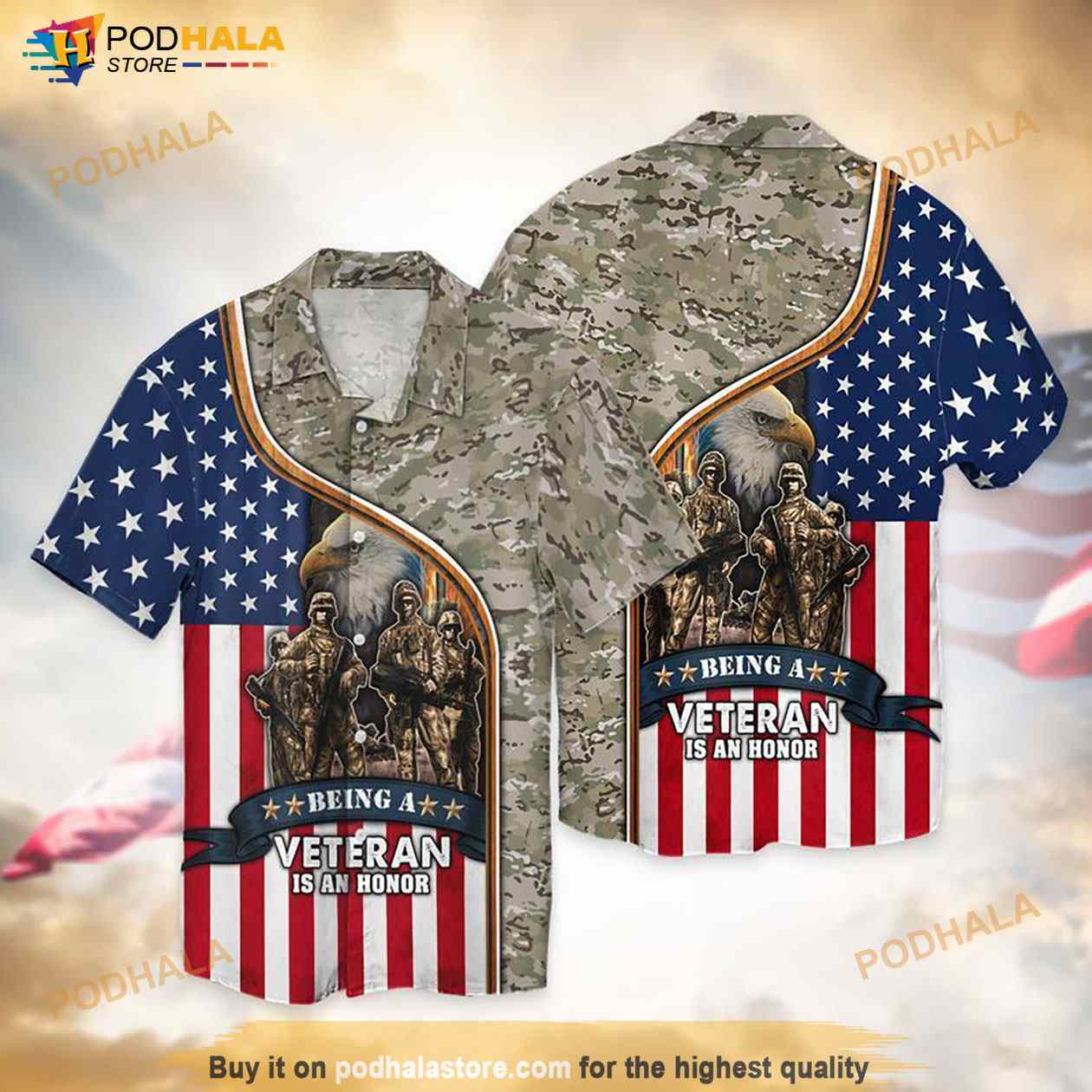 4th Of July Memorial Day American Being A Veteran Is A Honor Hawaiian Shirt 4th Of July Memorial Day American Being A Veteran Is A Honor Hawaiian Shirt