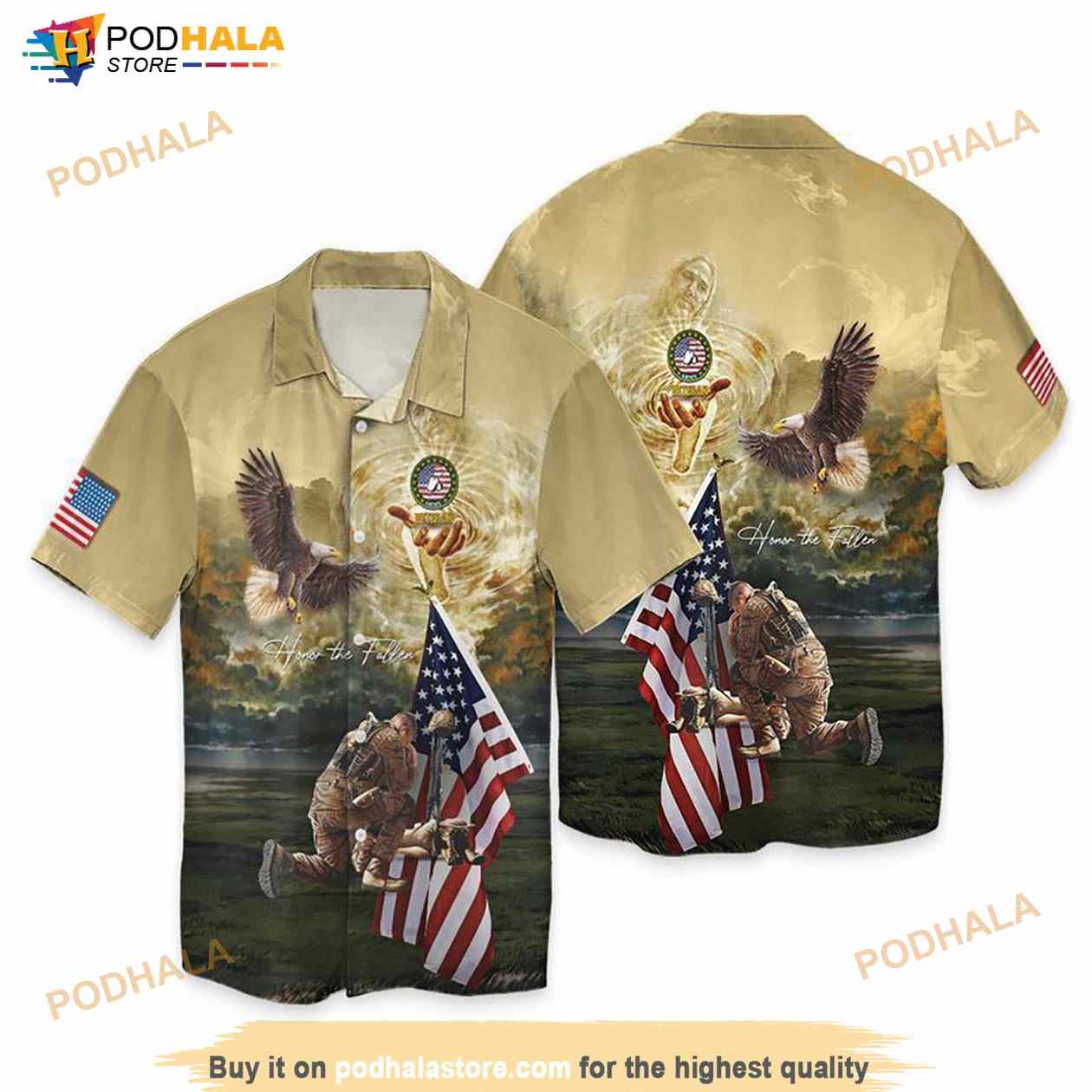 4th Of July Memorial Day American Eagle Honor The Fallen Hawaiian Shirt 4th Of July Memorial Day American Eagle Honor The Fallen Hawaiian Shirt