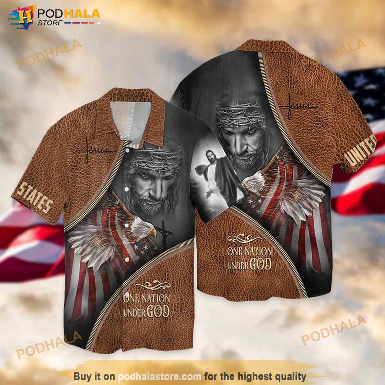 4th Of July United States One Nation Under God Jesus Hawaiian Shirt 4th Of July United States One Nation Under God Jesus Hawaiian Shirt