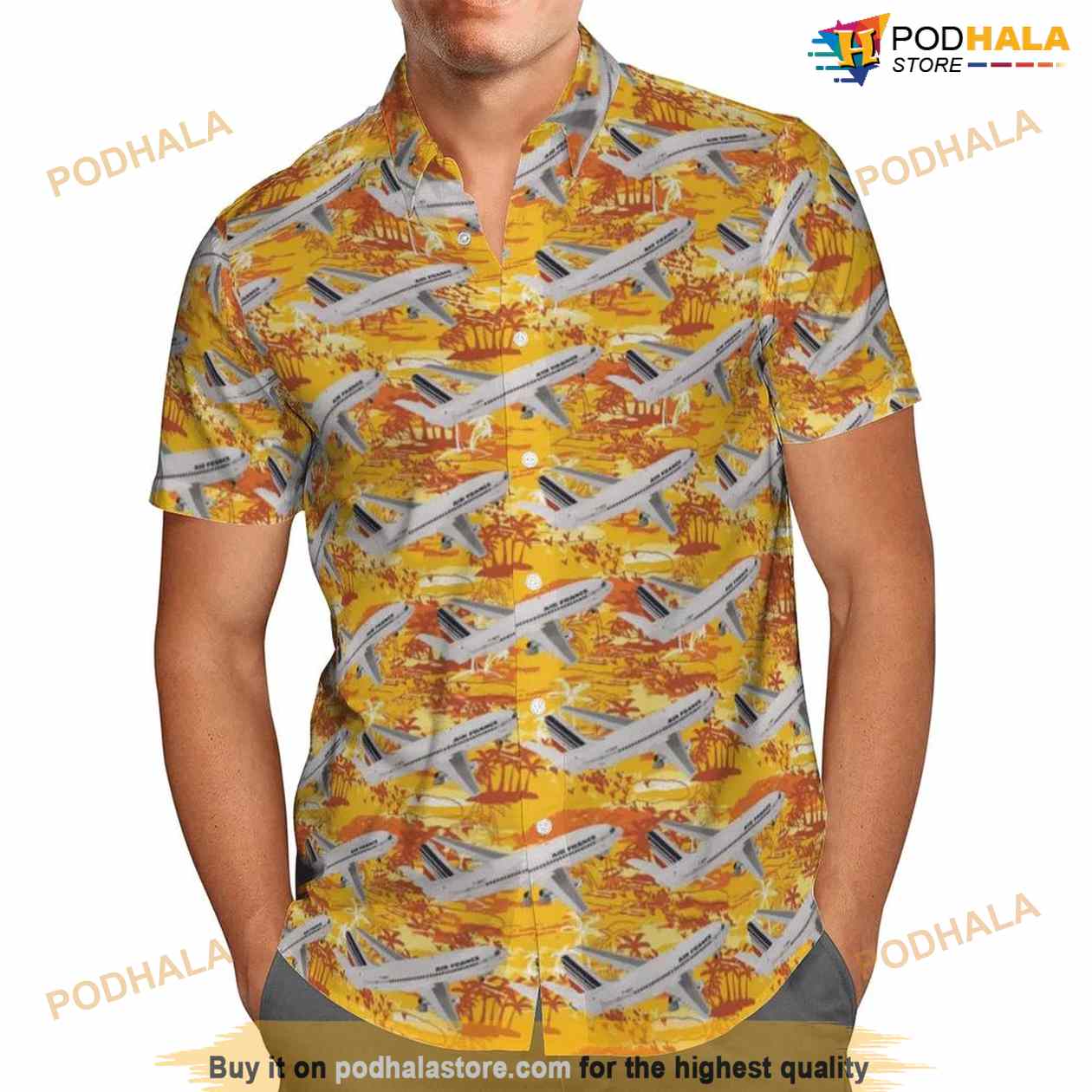 Air France Boeing 737-200 Hawaiian Shirt Air France Boeing 737-200 Hawaiian Shirt