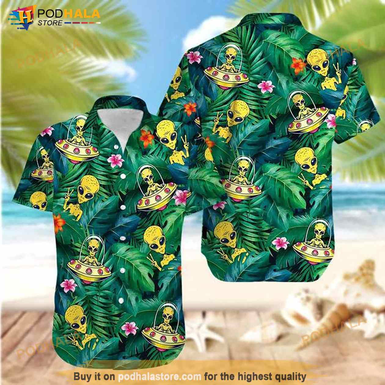 Alien Ufo Hippie Hawaiian Shirt Alien Ufo Hippie Hawaiian Shirt