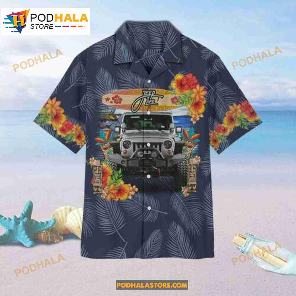 Aloha Car Flowers Tiki Tropical Leaves Hawaiian Shirt Aloha Car Flowers Tiki Tropical Leaves Hawaiian Shirt
