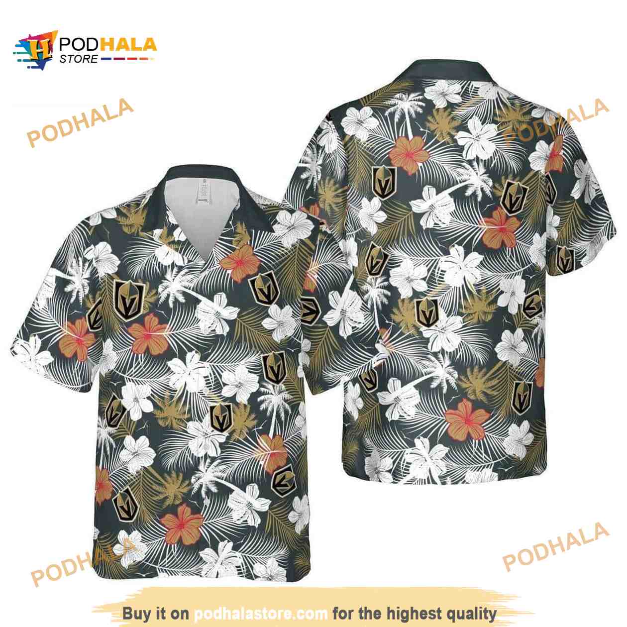 Aloha NHL Vegas Golden Knights Funny Hawaiian Shirt Tropical Flower Pattern Aloha NHL Vegas Golden Knights Funny Hawaiian Shirt Tropical Flower Pattern