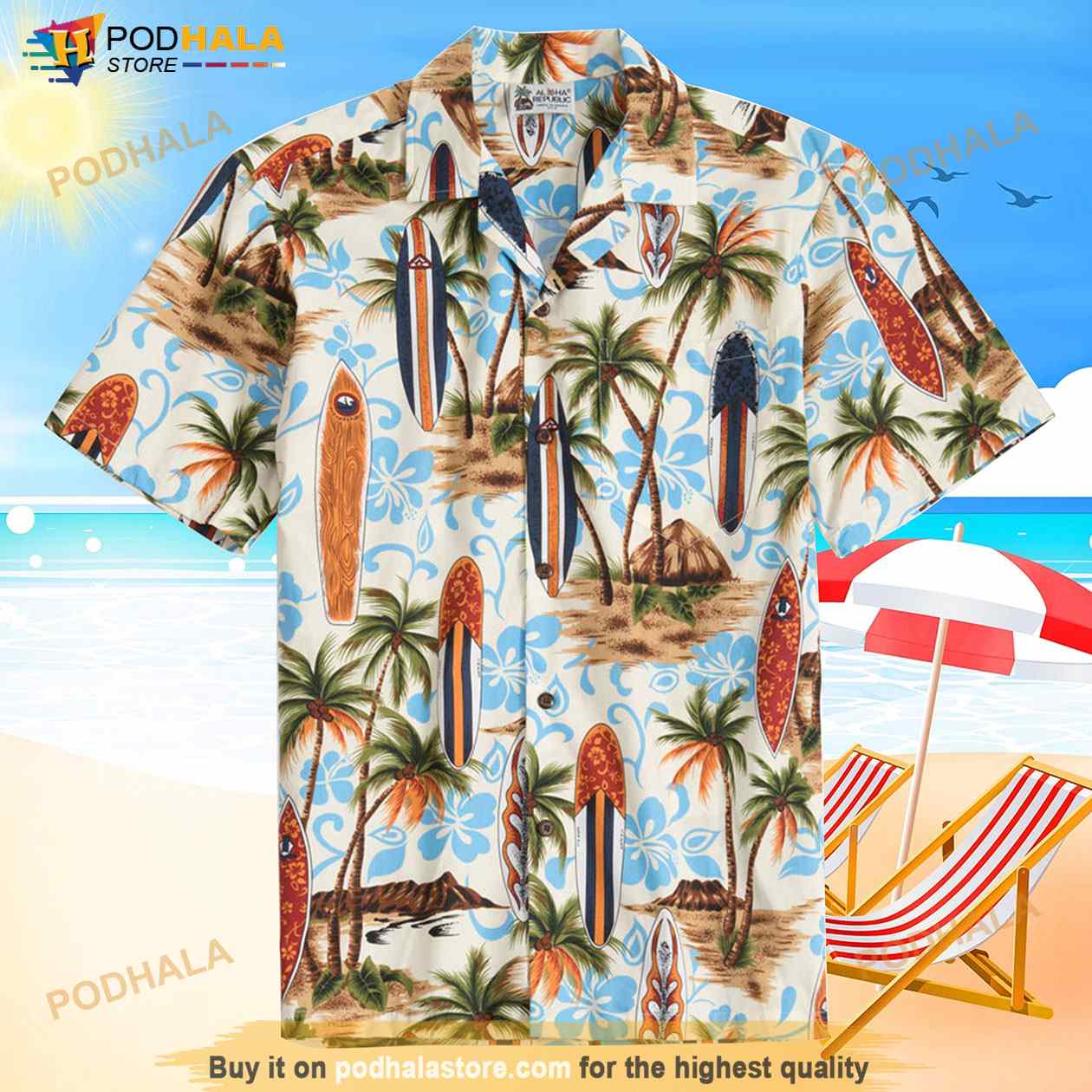 Aloha Palms Tree Sky Blue Hawaiian Shirt Aloha Palms Tree Sky Blue Hawaiian Shirt