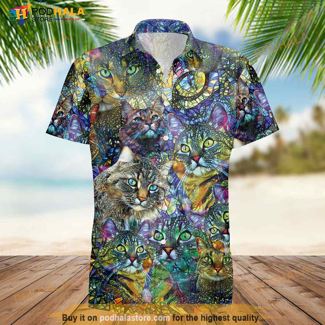 Amazing Kaleidoscope Cat Hawaiian Shirt Amazing Kaleidoscope Cat Hawaiian Shirt