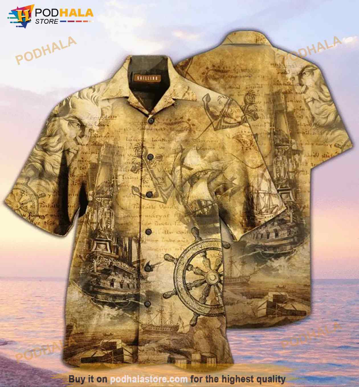 Amazing Sailing Ship Into The Sea To Find Your Soul Hawaiian Shirt Amazing Sailing Ship Into The Sea To Find Your Soul Hawaiian Shirt