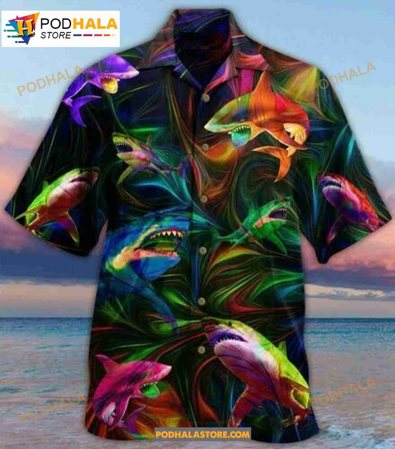 Amazing Shark Unisex Beach Summer Short Sleeve Hawaiian Shirt Amazing Shark Unisex Beach Summer Short Sleeve Hawaiian Shirt
