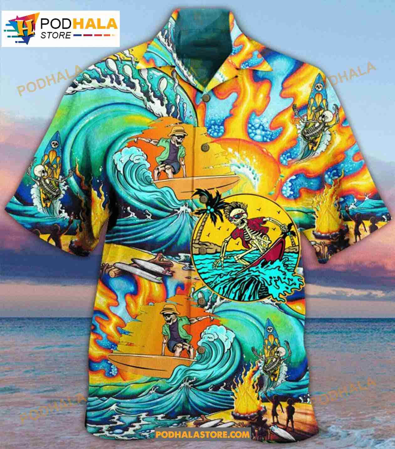Amazing Surfing Skull Beach Tropical Father Summer Style Beach Hawaiian Shirt Amazing Surfing Skull Beach Tropical Father Summer Style Beach Hawaiian Shirt