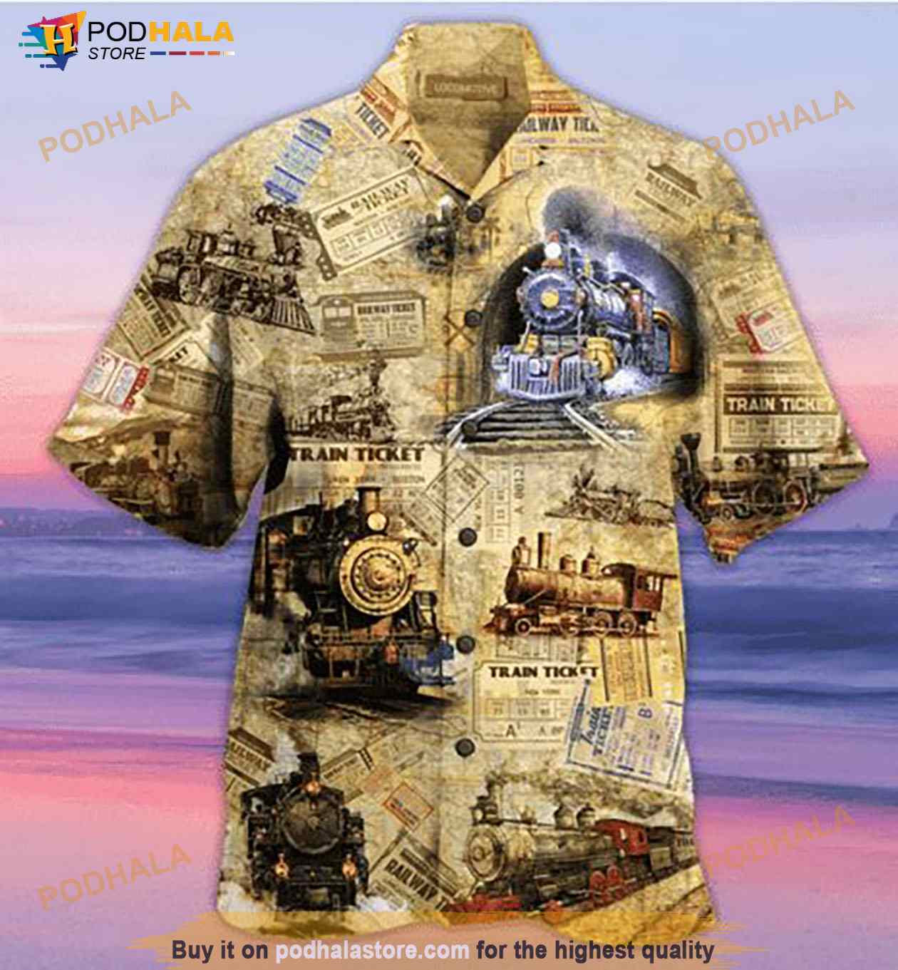 Amazing Train Locomotive Hawaiian Shirt Amazing Train Locomotive Hawaiian Shirt