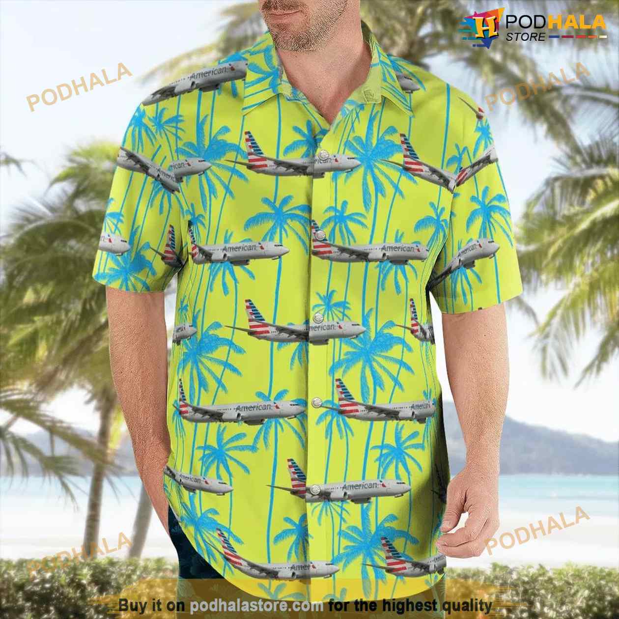 American Airlines Boeing 737-800 Aloha Hawaiian Shirt American Airlines Boeing 737-800 Aloha Hawaiian Shirt