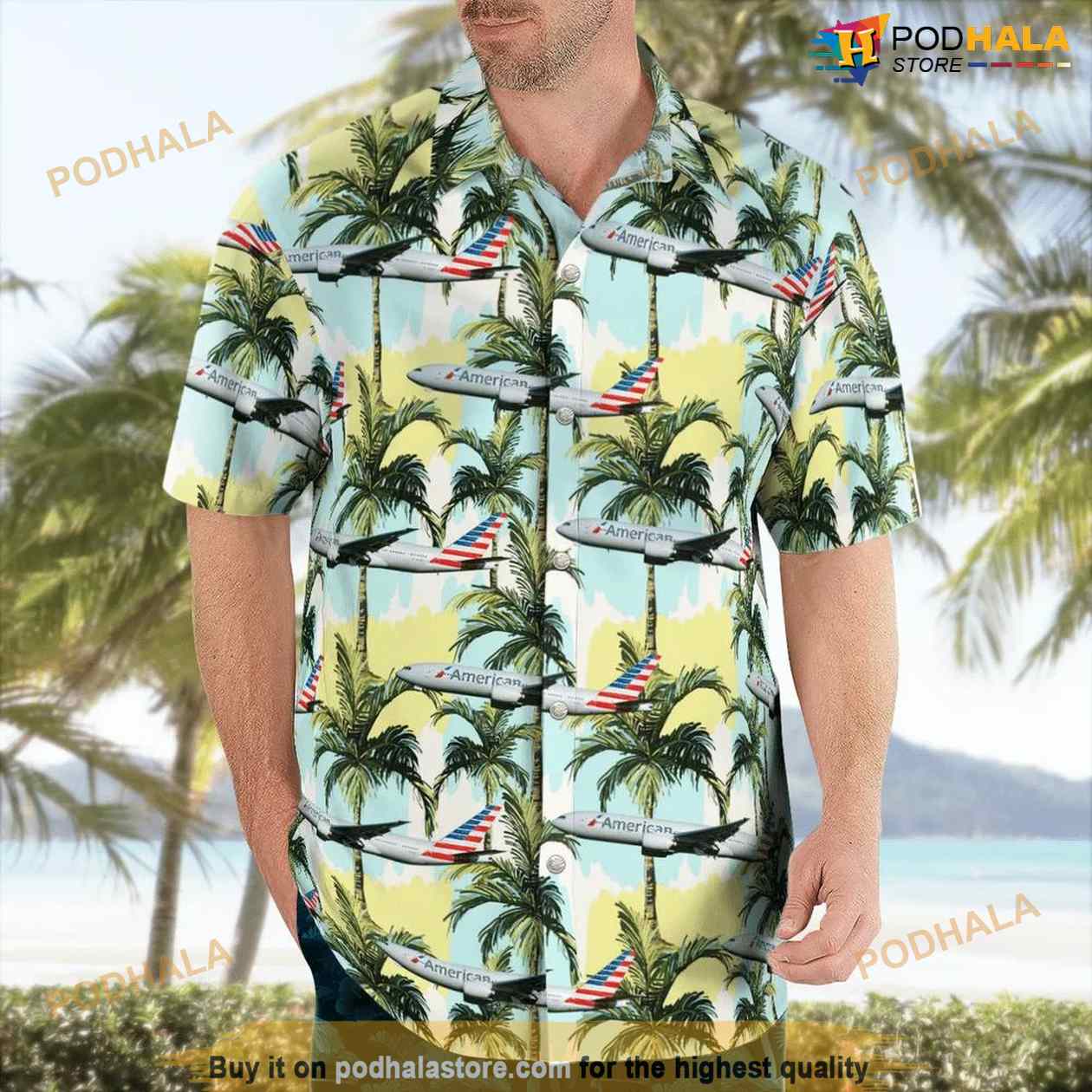 American Airlines Boeing 777-200er Hawaiian Shirt Outfit American Airlines Boeing 777-200er Hawaiian Shirt Outfit