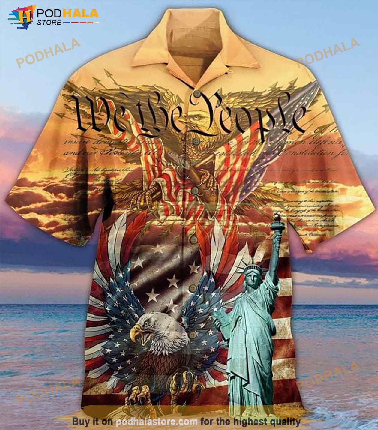 American Flag Eagle Statue Of Liberty We The People Hawaiian Shirt American Flag Eagle Statue Of Liberty We The People Hawaiian Shirt