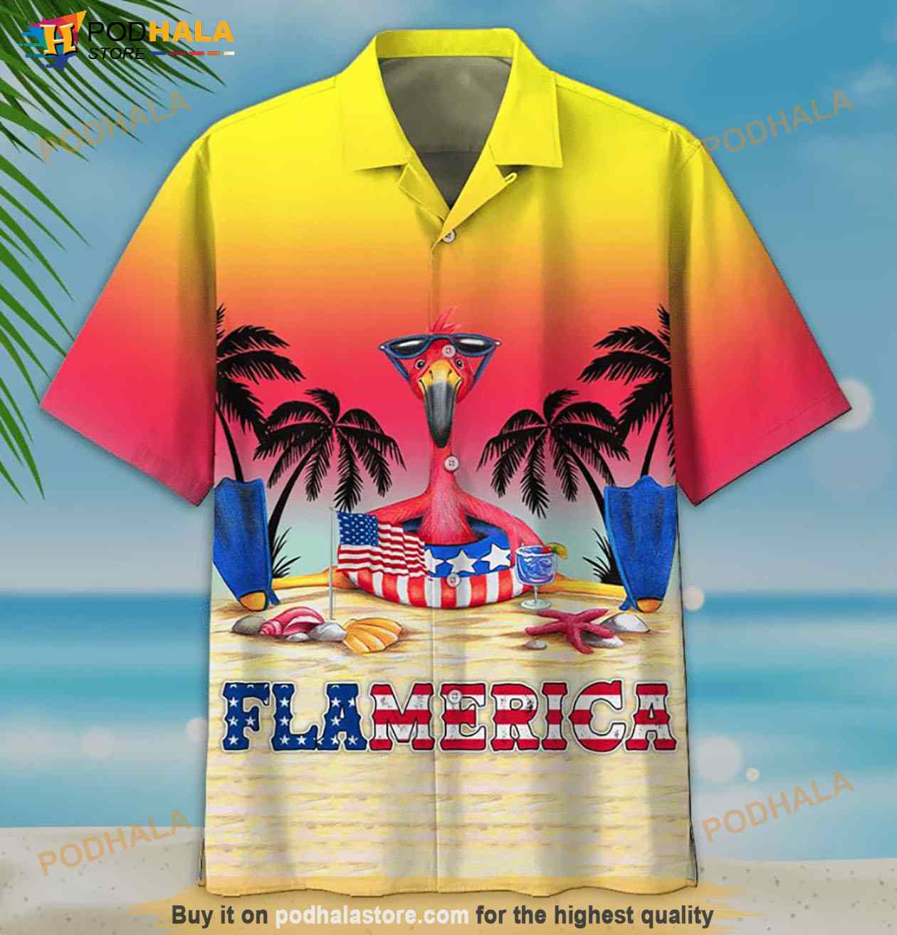American Flag Flamingo Flamerica 1 Hawaiian Shirt American Flag Flamingo Flamerica 1 Hawaiian Shirt