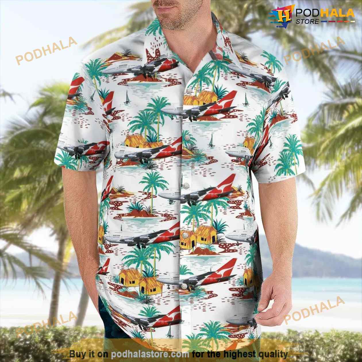 Australia Qantas Boeing 747sp-38 Hawaiian Shirt For Men And Women Australia Qantas Boeing 747sp-38 Hawaiian Shirt For Men And Women