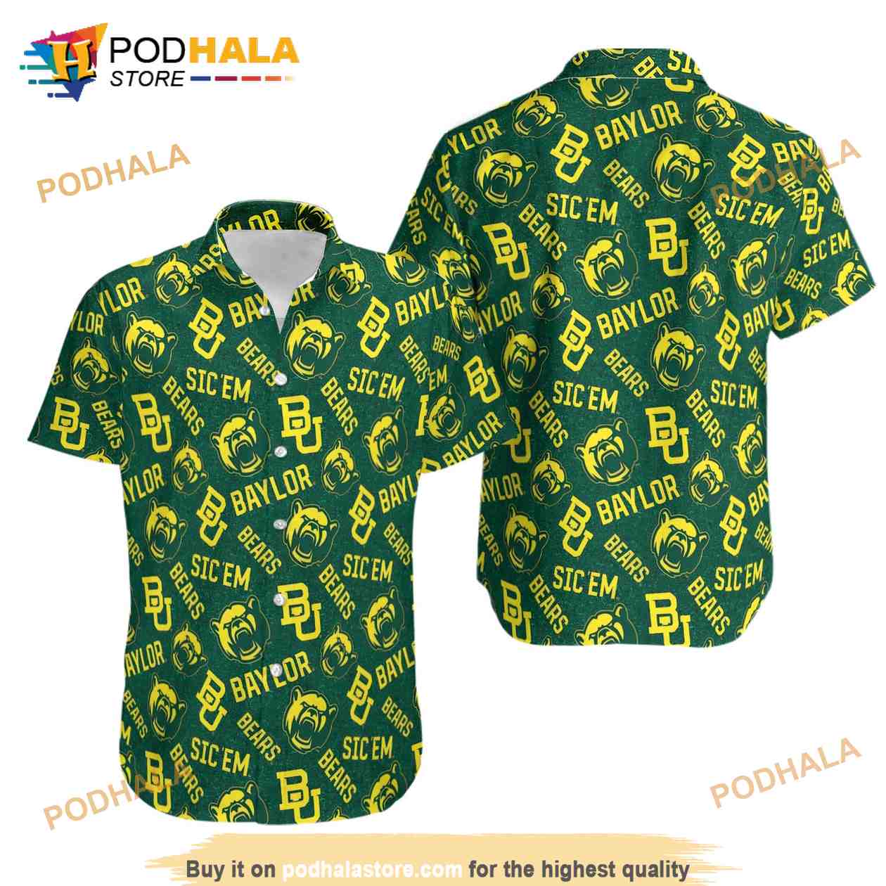 Baylor University Bears Logo Design L Hawaiian Shirt Baylor University Bears Logo Design L Hawaiian Shirt