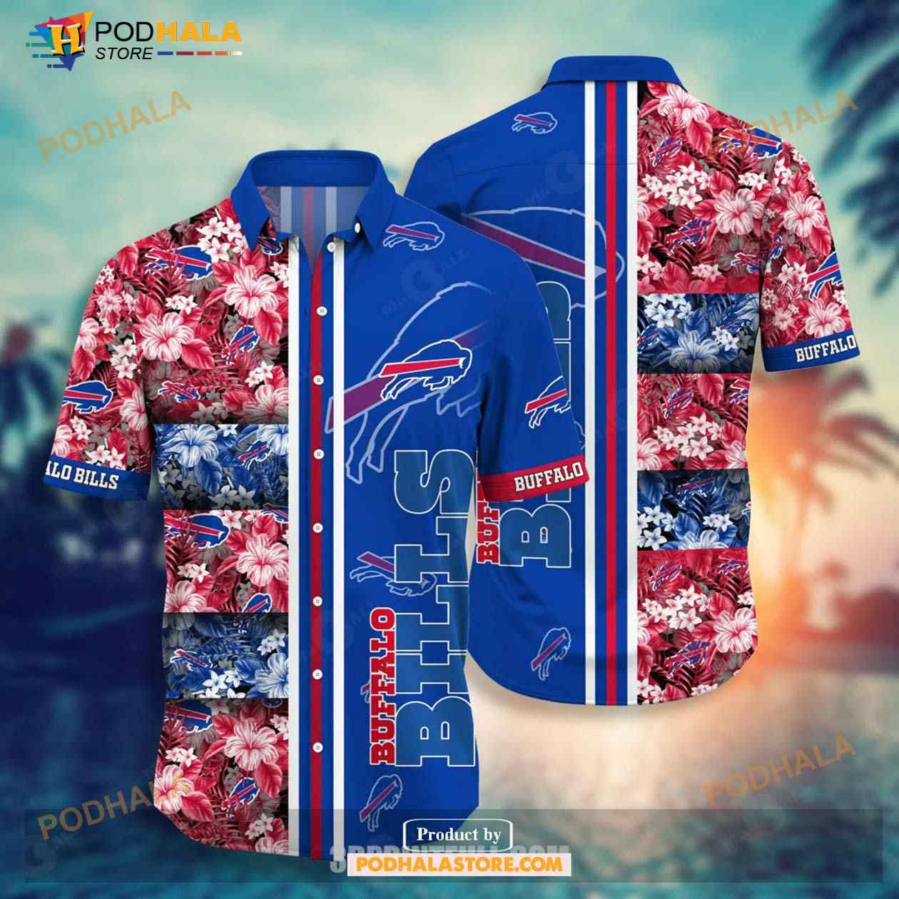 Beach Buffalo Bills Hawaiian Shirt Tropical Flower 2023 Beach Buffalo Bills Hawaiian Shirt Tropical Flower 2023