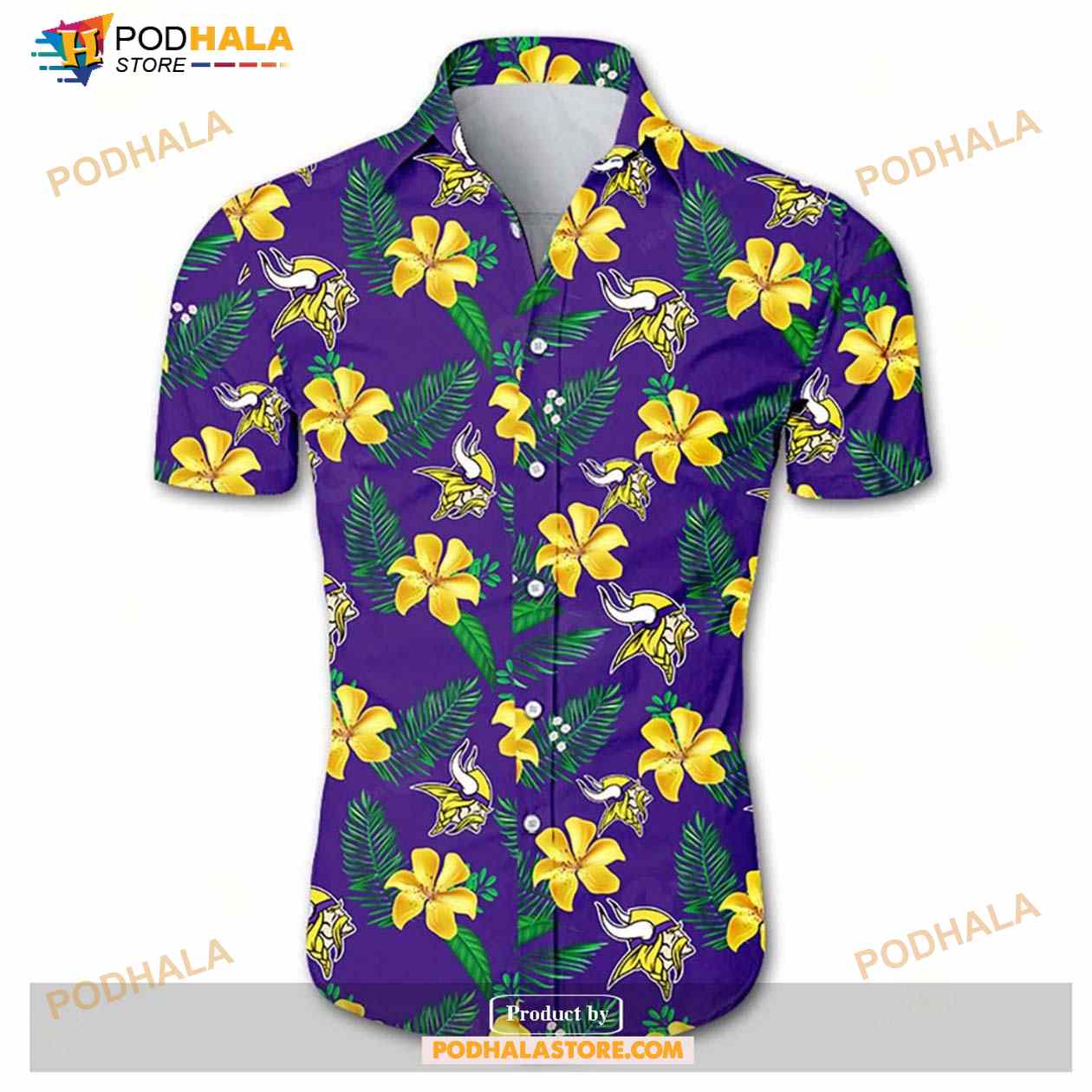 Beach Shirt NFL Minnesota Vikings Tropical Flower Hawaiian Shirt Beach Shirt NFL Minnesota Vikings Tropical Flower Hawaiian Shirt