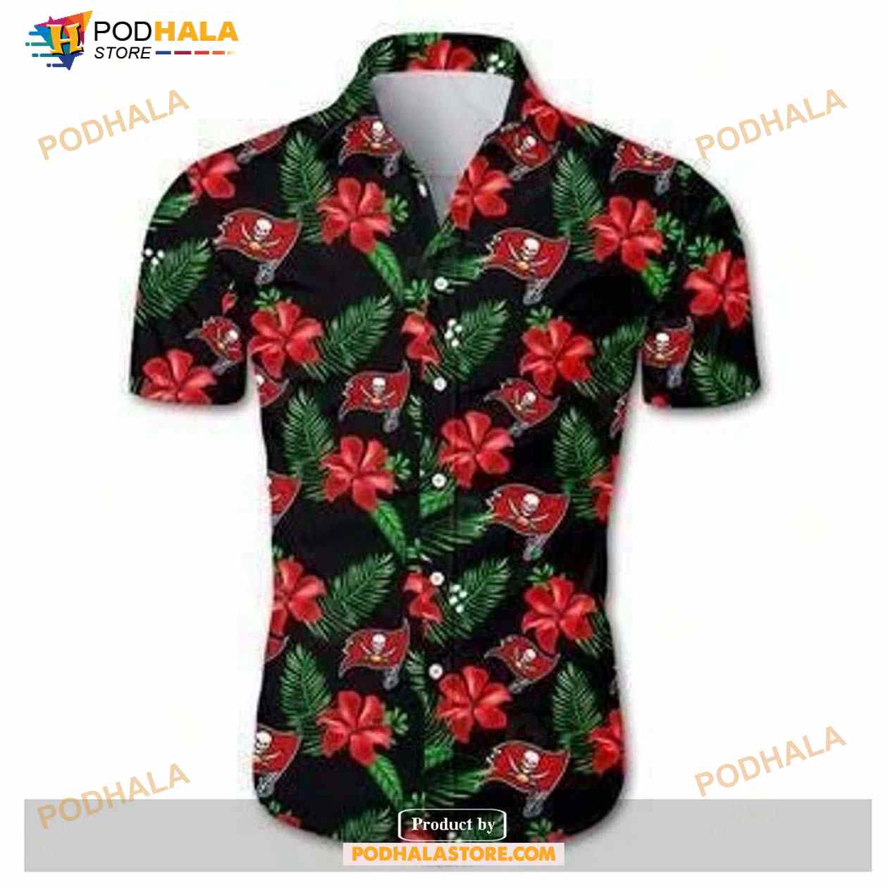 Beach Shirt Tampa Bay Buccaneers Hawaiian All Over Print Shirt Floral Button Up Slim Fit Body- NFL Beach Shirt Tampa Bay Buccaneers Hawaiian All Over Print Shirt Floral Button Up Slim Fit Body- NFL