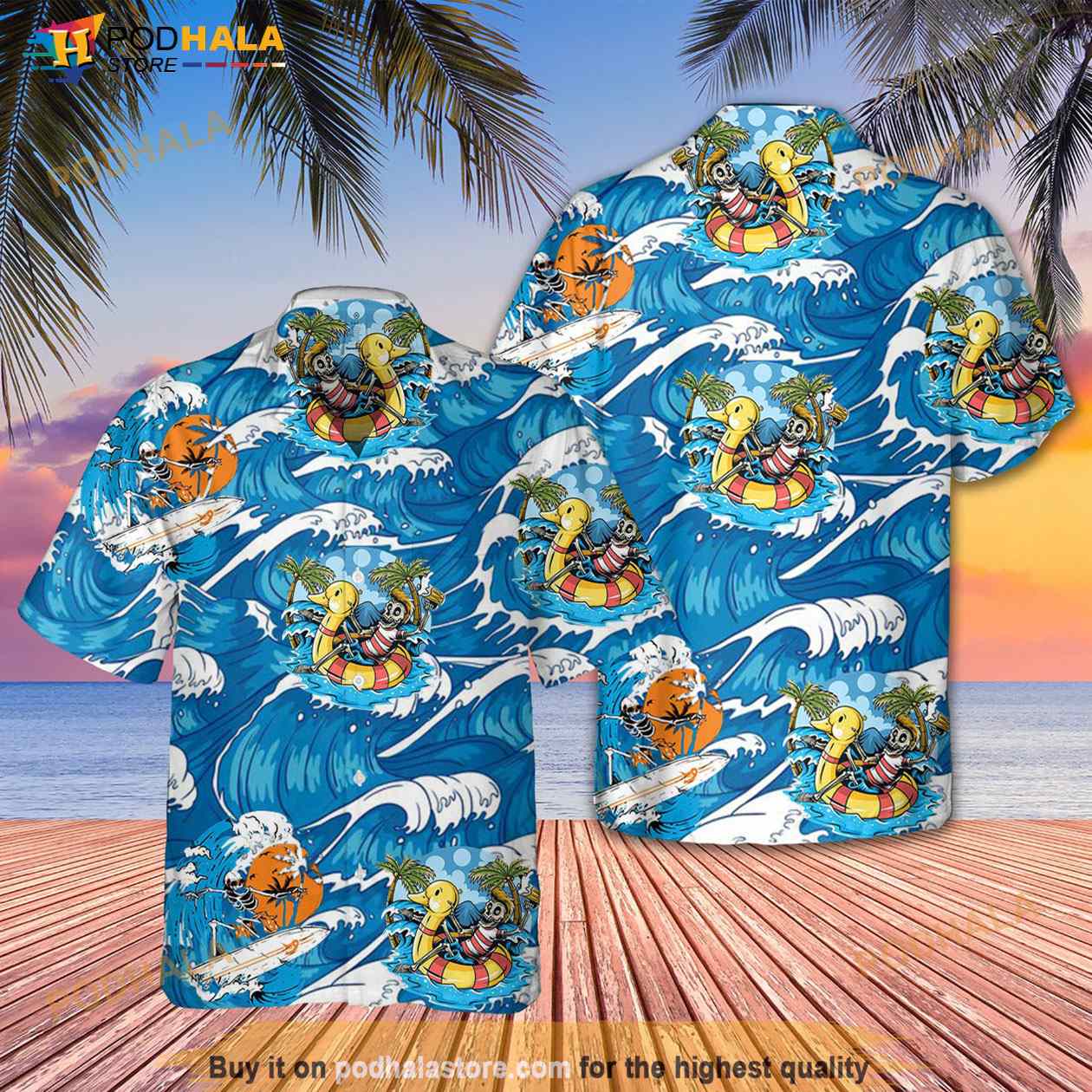 Beach Surfing Skull 3d Hawaiian Tropical Hawaii Shirt Father Beach Surfing Skull 3d Hawaiian Tropical Hawaii Shirt Father