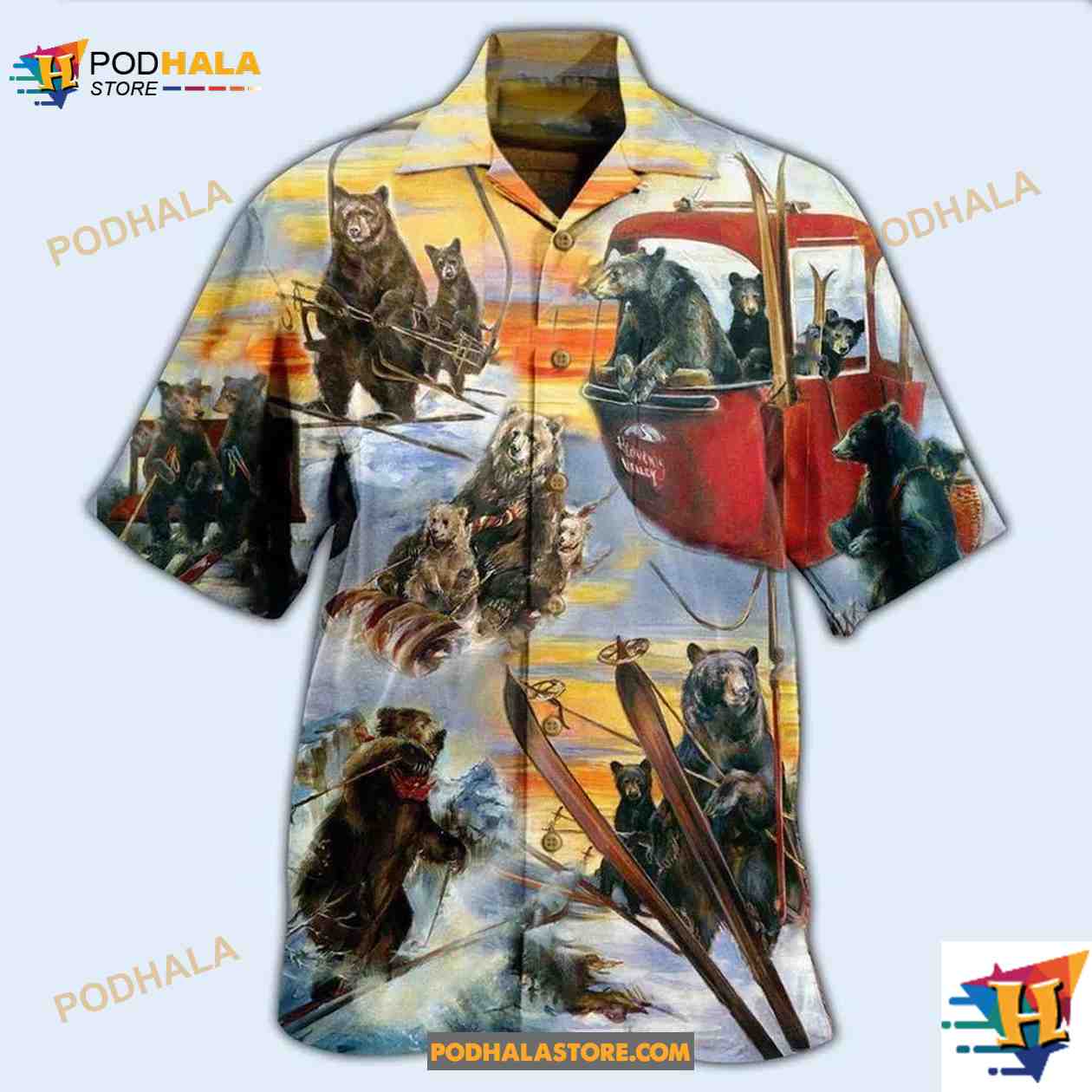 Bear Live Breathe Ski Funny Hawaiian Shirt Bear Live Breathe Ski Funny Hawaiian Shirt