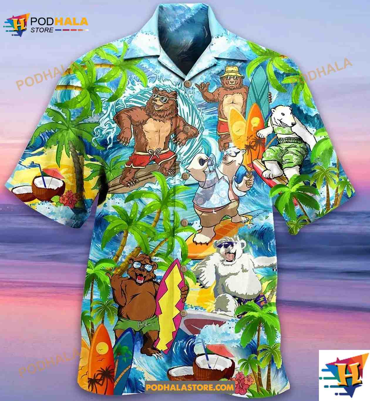 Bear Love Beach Love Animals Hawaiian Shirt Bear Love Beach Love Animals Hawaiian Shirt