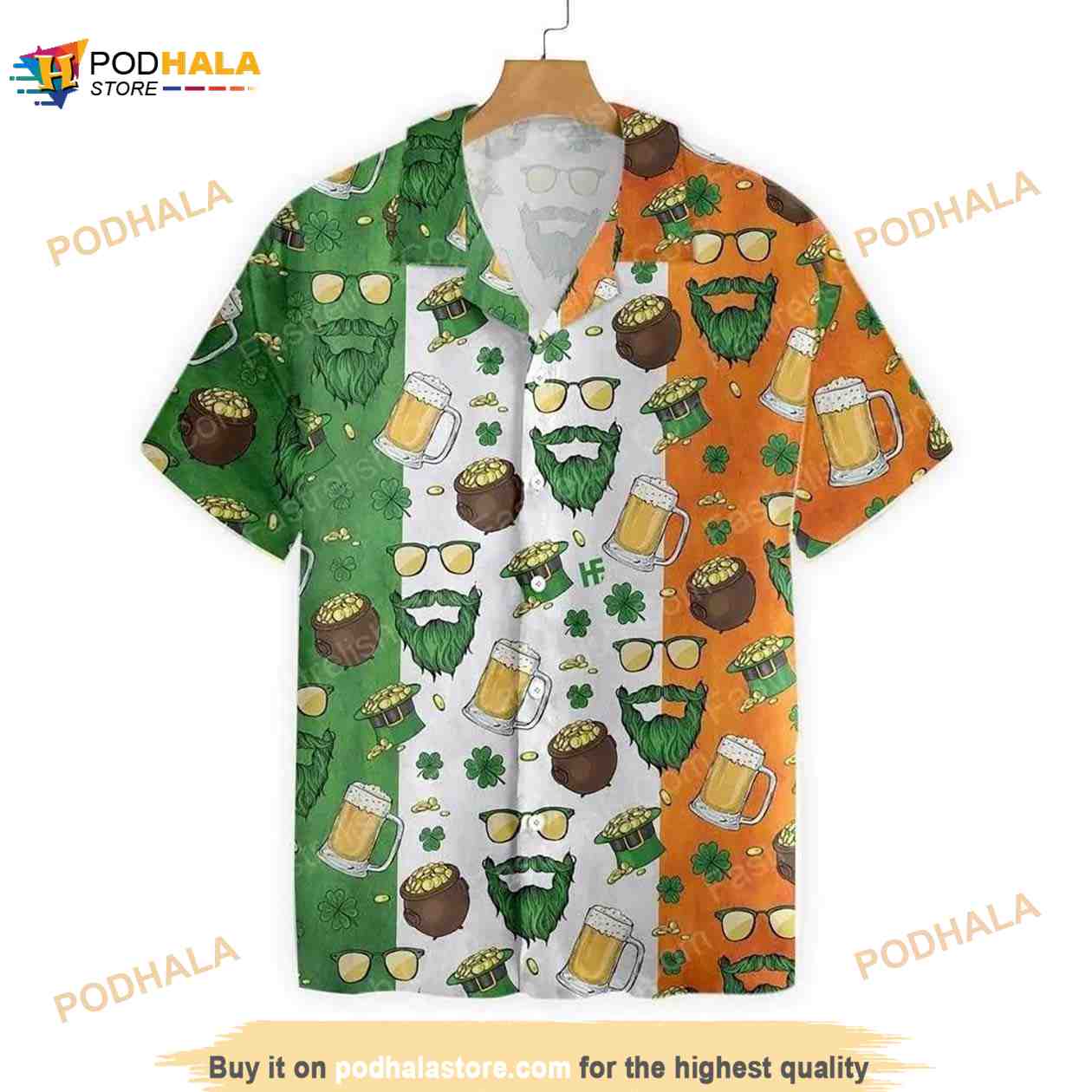 Beard Saint Patrick’sday Seamless Pattern Hawaiian Shirt Beard Saint Patrick’sday Seamless Pattern Hawaiian Shirt