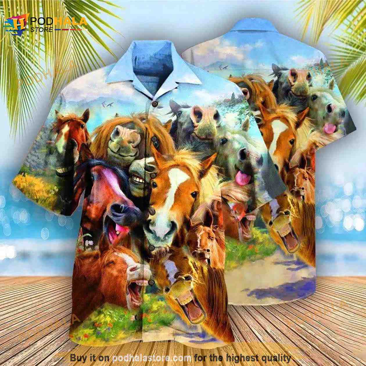 Beautiful Horse Laughing Hawaiian Shirt Beautiful Horse Laughing Hawaiian Shirt