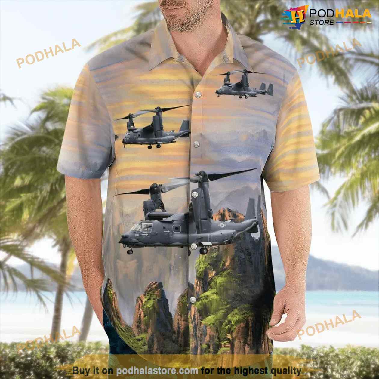 Bell Boeing V-22 Osprey Hawaiian Shirt Outfit Bell Boeing V-22 Osprey Hawaiian Shirt Outfit