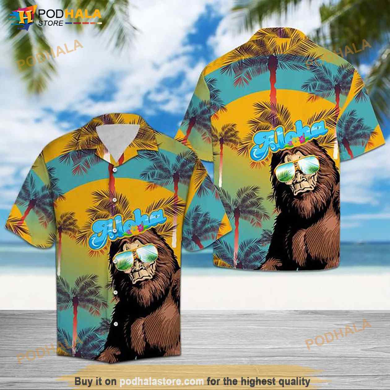 Bigfoot Aloha Hawaiian Shirt Bigfoot Aloha Hawaiian Shirt