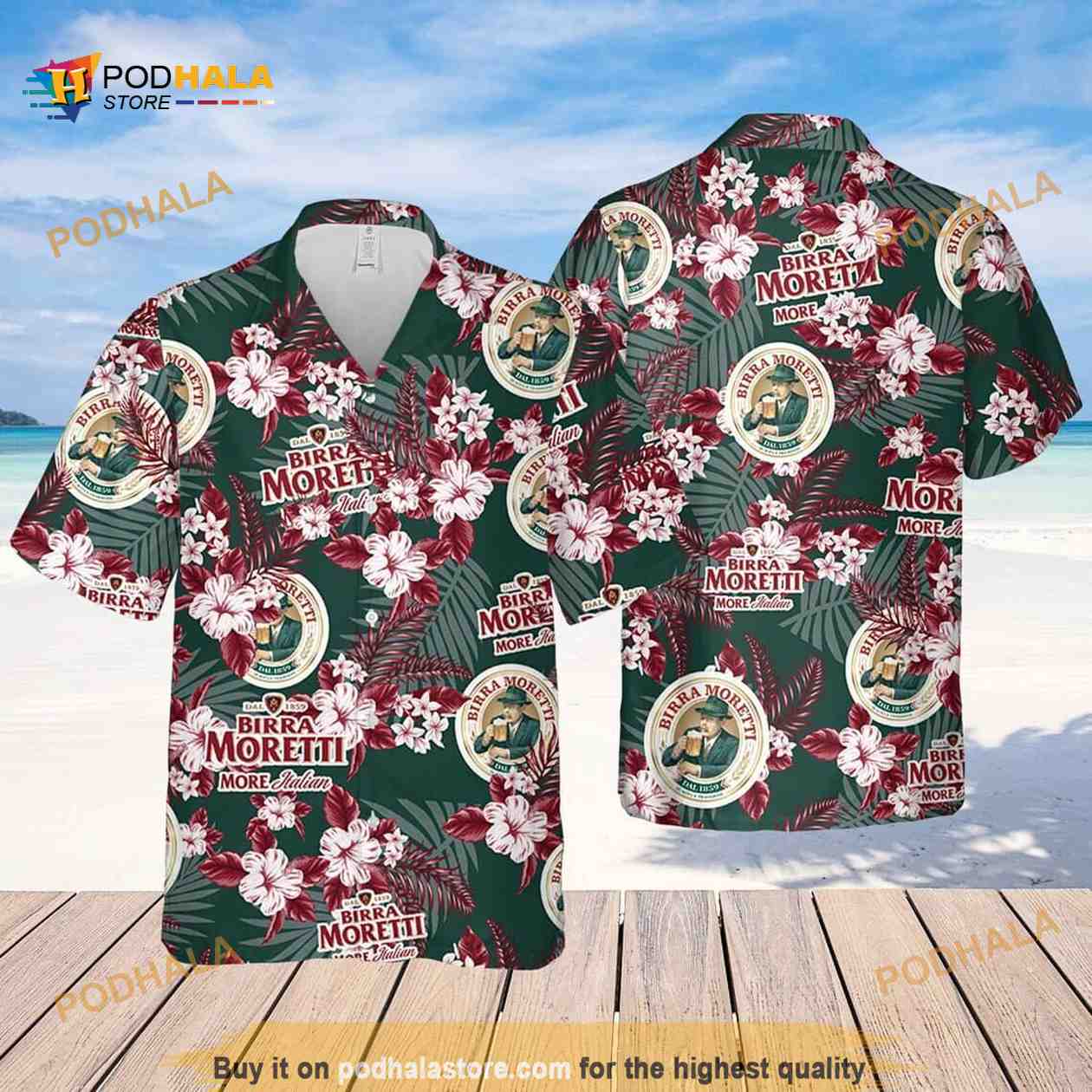 Birra Moretti Beer Flower Pattern Funny Hawaiian Shirt Practical Beach Gift Birra Moretti Beer Flower Pattern Funny Hawaiian Shirt Practical Beach Gift