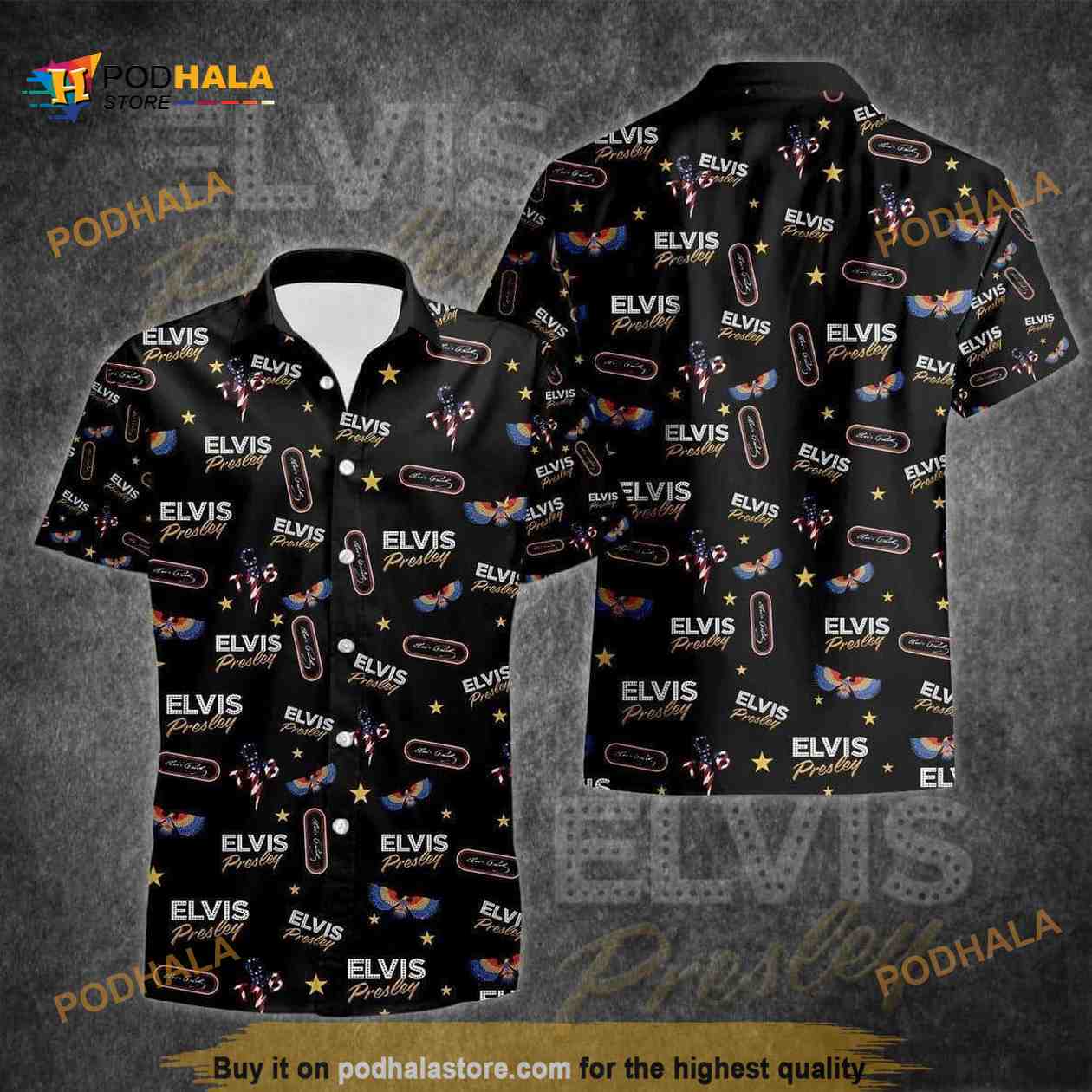 Black Aloha Elvis Presley Funny Hawaiian Shirt Rock Music Gift Black Aloha Elvis Presley Funny Hawaiian Shirt Rock Music Gift