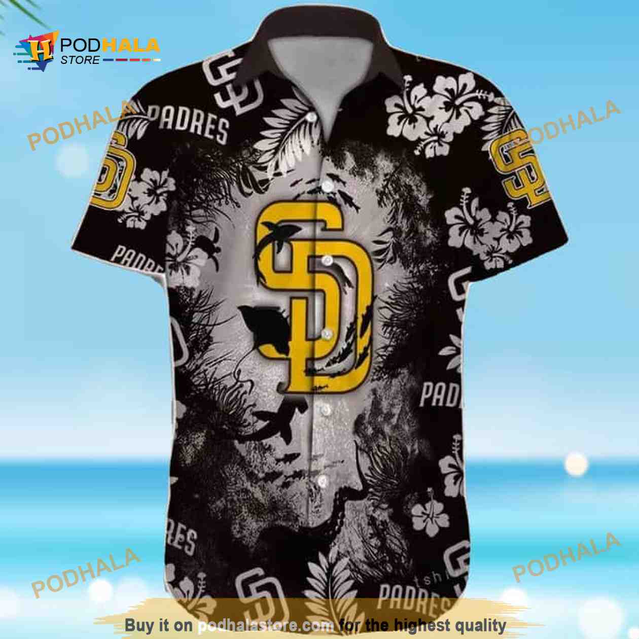 Black Aloha MLB San Diego Padres Funny Hawaiian Shirt Baseball Fans Gift Black Aloha MLB San Diego Padres Funny Hawaiian Shirt Baseball Fans Gift